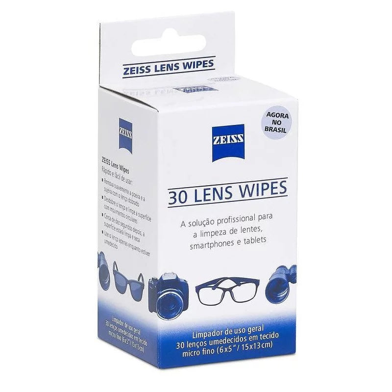Zeiss Lens Wipes 30  - Lenços para limpeza de lentes e telas digitais